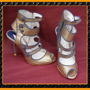 Sophia Webster for J. Crew Bronze/Teal Amma Pumps